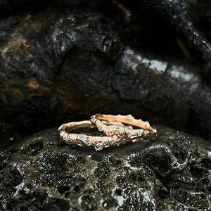 Hawthorn Twig Ring with Salt and pepper diamonds.