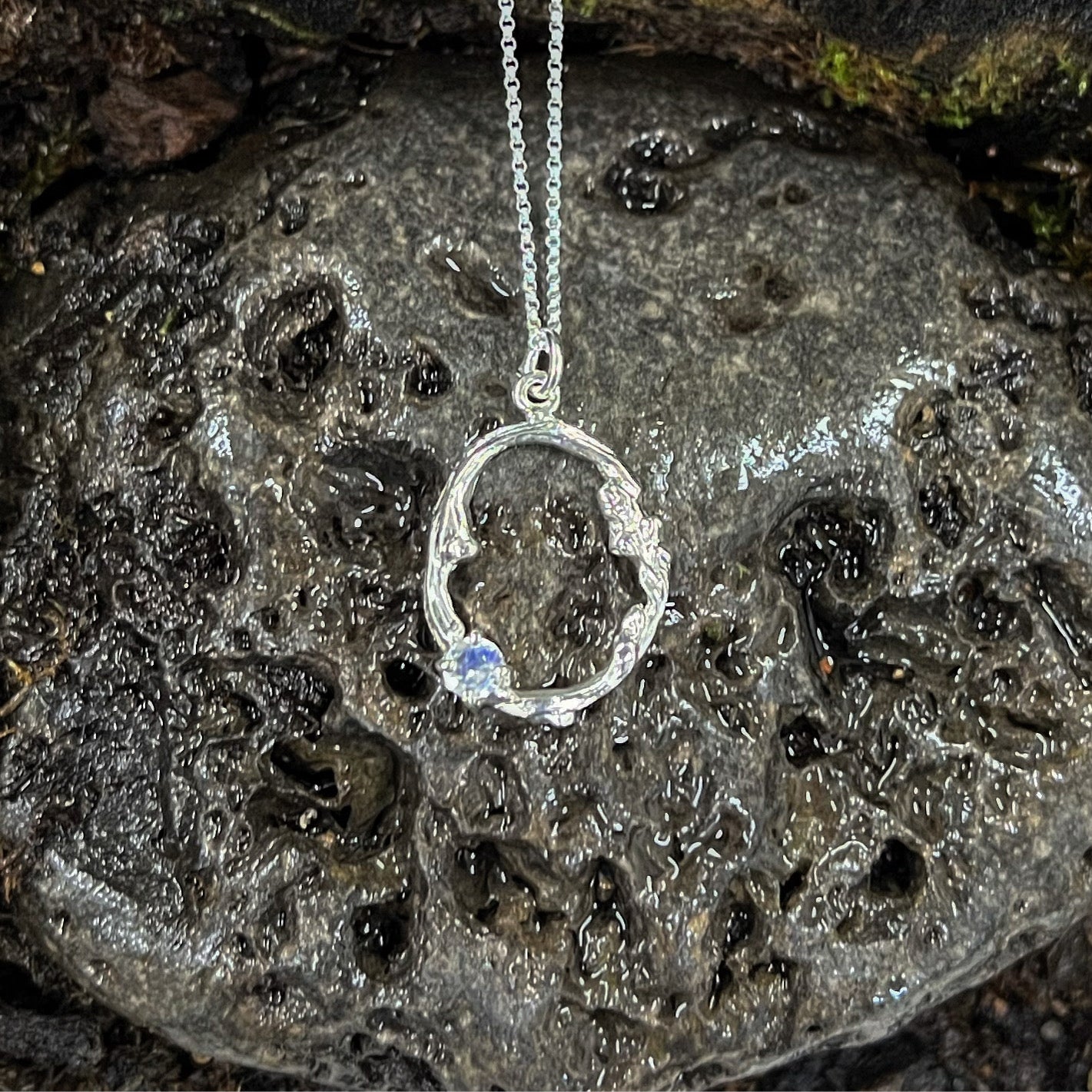 Tranquility-Into the Woods-Moonstone Twig Necklace