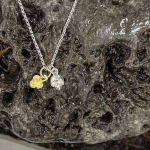 Love & Death-Tiny Skull & Rose Pendant- Sterling Silver Combinations