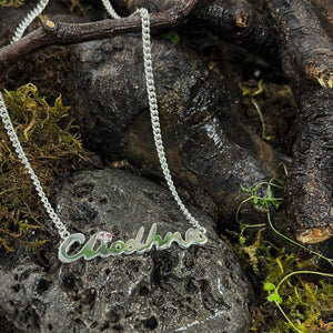 Say my Name-Chunky Name on Sterling Silver Chain with or without Tiny Skull Detail