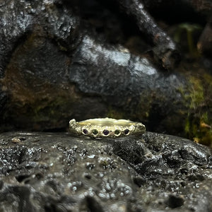 Green Tourmaline & Amethyst Wisdom-Into the Woods-Beech Twig Ring