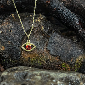 An eye for an eye - Evil Eye Pendant - Yellow Gold with Gemstone