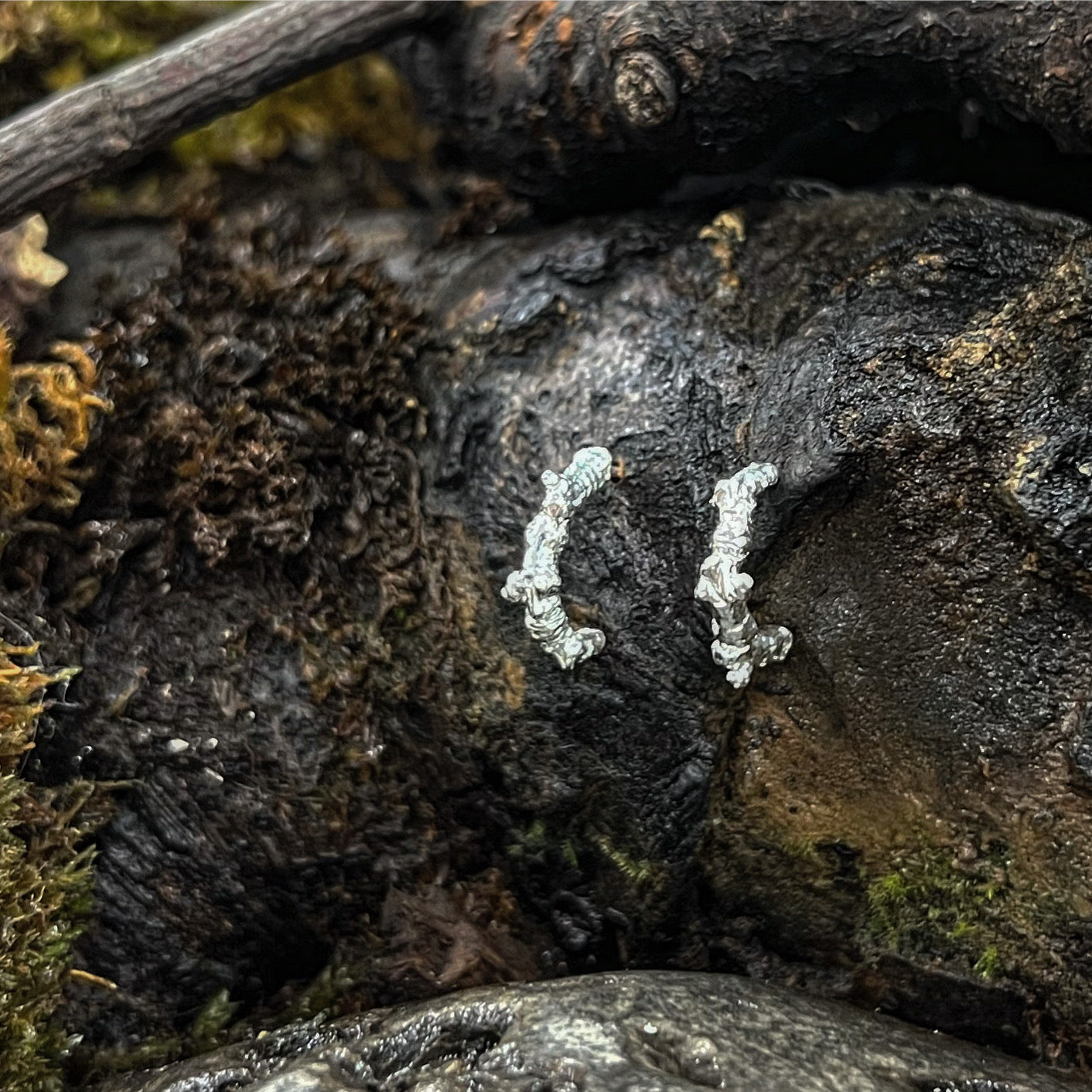 Huggie Studs-Into The Woods-Hawthorn