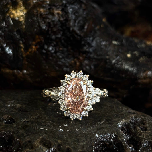 Sakura Blossom Engagement & Wedding Ring Set