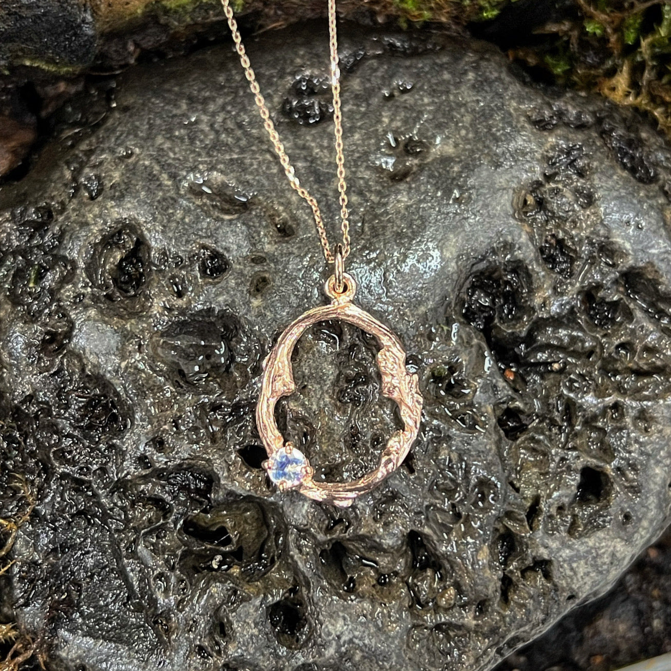 Tranquility-Into the Woods-Moonstone Twig Necklace