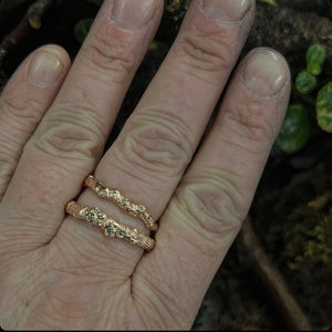 Hawthorne Twig Ring with Salt and pepper diamonds.