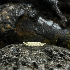 White Moissanite-Yellow Gold-Into the Woods-Beech Twig Ring-Wisdom