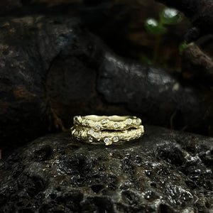 Hawthorn Twig Ring with Lab Grown Diamonds.