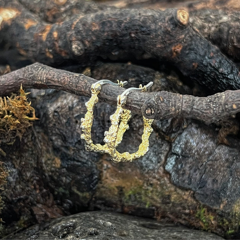 Gold plated twig hoop
Earrings 