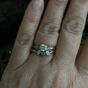 Prinnie Engagement Ring-Lab Grown Diamond with Salt & Pepper Diamonds in 18ct White Gold