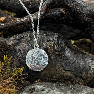 StarGazer- Lunar Eclipse - Blackened Detail Moon Only Necklace