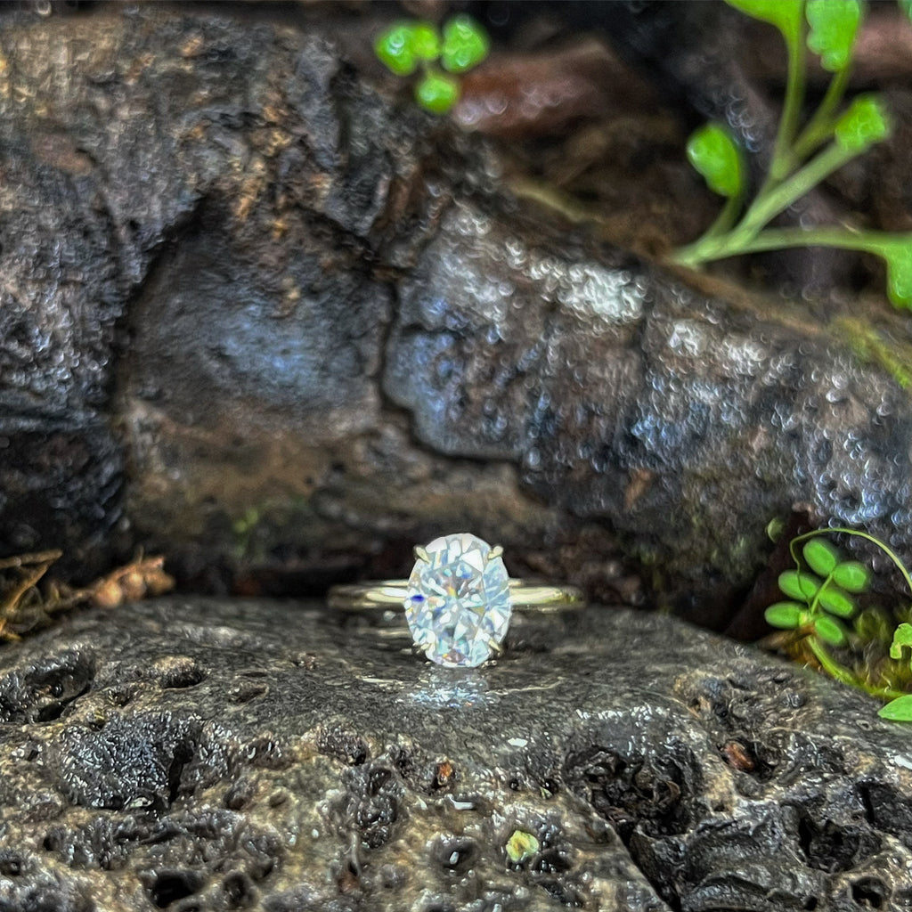 moissanite engagement ring, moissanite, Sustainabile gemstone engagement ring 
