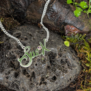 Say my Name-Chunky Name on Sterling Silver Chain with or without Tiny Skull Detail