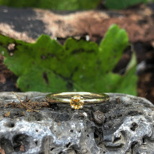 citrine yellow gold ring, stacking ring, promise ring