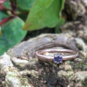 Iolite stacking ring, iolite rose gold, promise ring