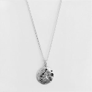 StarGazer- Lunar Eclipse - Blackened Detail Moon Only Necklace