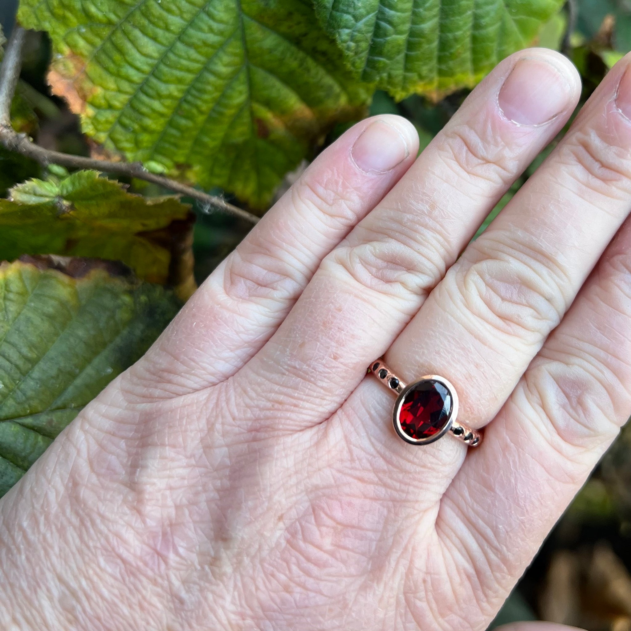 the countess, garnet, mozambique garnet, black spinel 