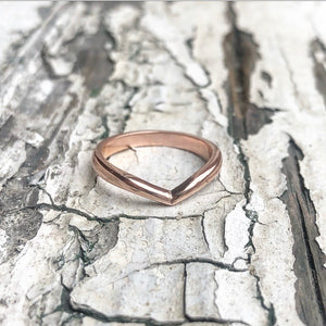 Rose Gold Wishbone ring, wishbone ring, lady luck