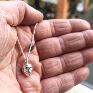 Skull Pendant, Skull Charm, Skull Necklace, Sterling Silver Pendant