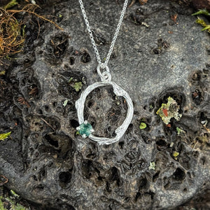 Balance-Into the Woods-Moss Agate Twig Necklace