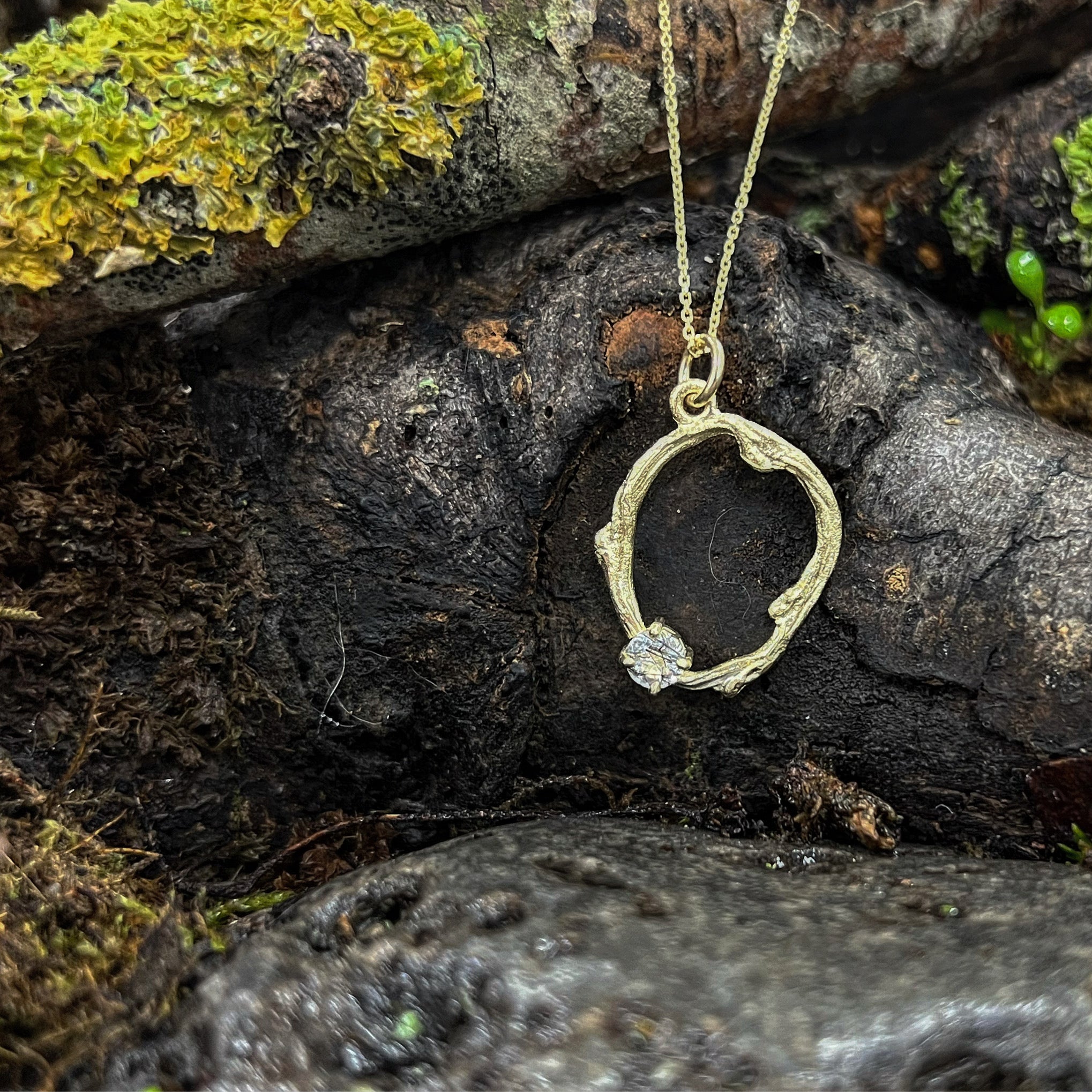 Soothe-Into the Woods-Tourmalated Quartz Twig Necklace