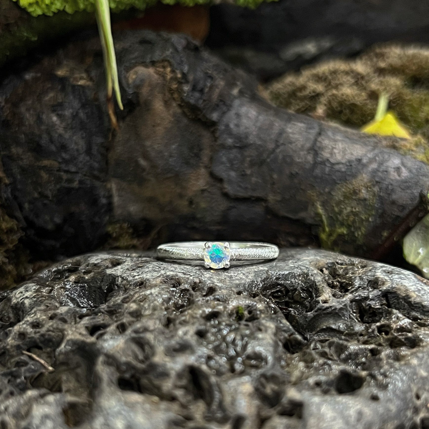 Her Ladyship Stacking Ring, Sterling Silver with Birthstone