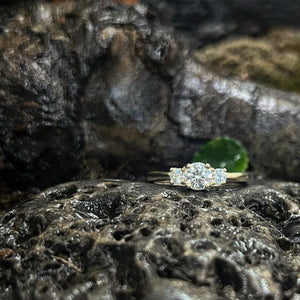 lab grown diamond engagement ring, lab grown diamonds, trilogy ring
