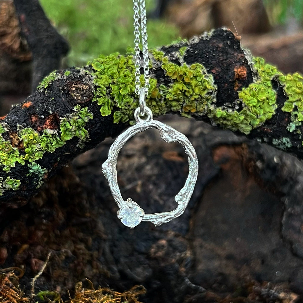 Tranquility-Into the Woods-Moonstone Twig Necklace