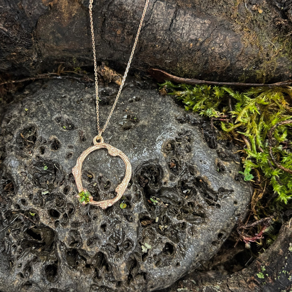 Growth-Into the Woods-Green Tourmaline Twig Necklace